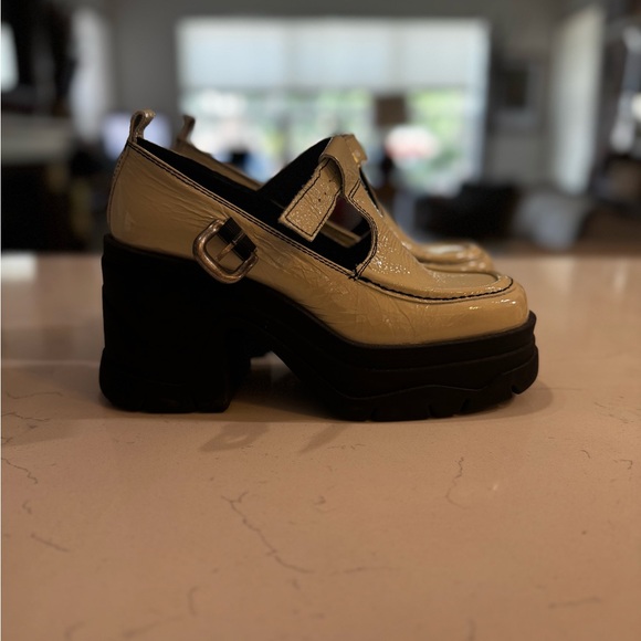 Free People Cream Dress Platform Shoes with Black Soles